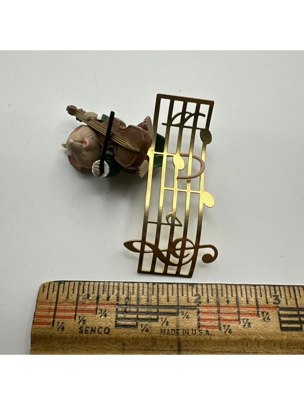 1993 Hallmark Keepsake Ornament Makin Music Brass  Mouse Playing Cello Violin